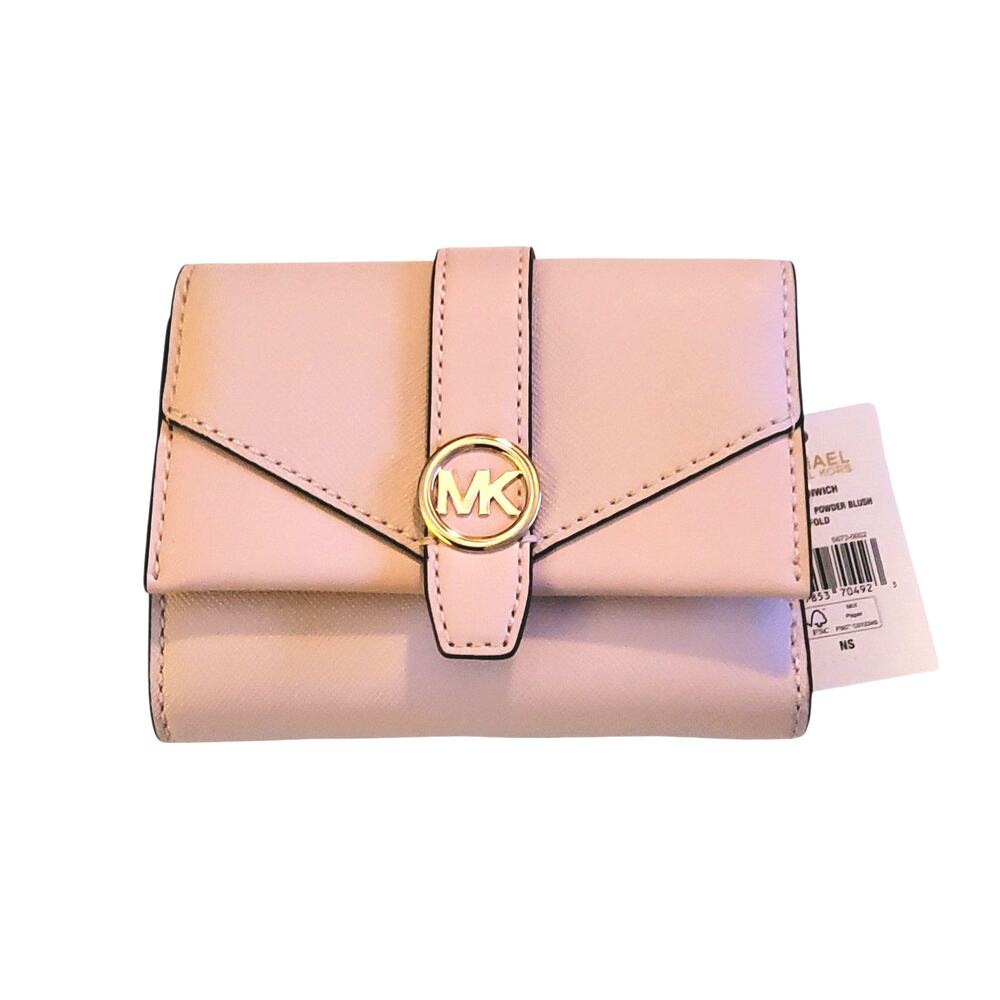 Michael Kors Greenwich Trifold Wallet Saffiano Leather Pink - Picture 3 of 3